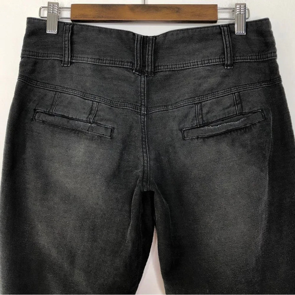 Free People Washed Out Black Button Fly Tapered Leg Pants - Picture 8 of 12